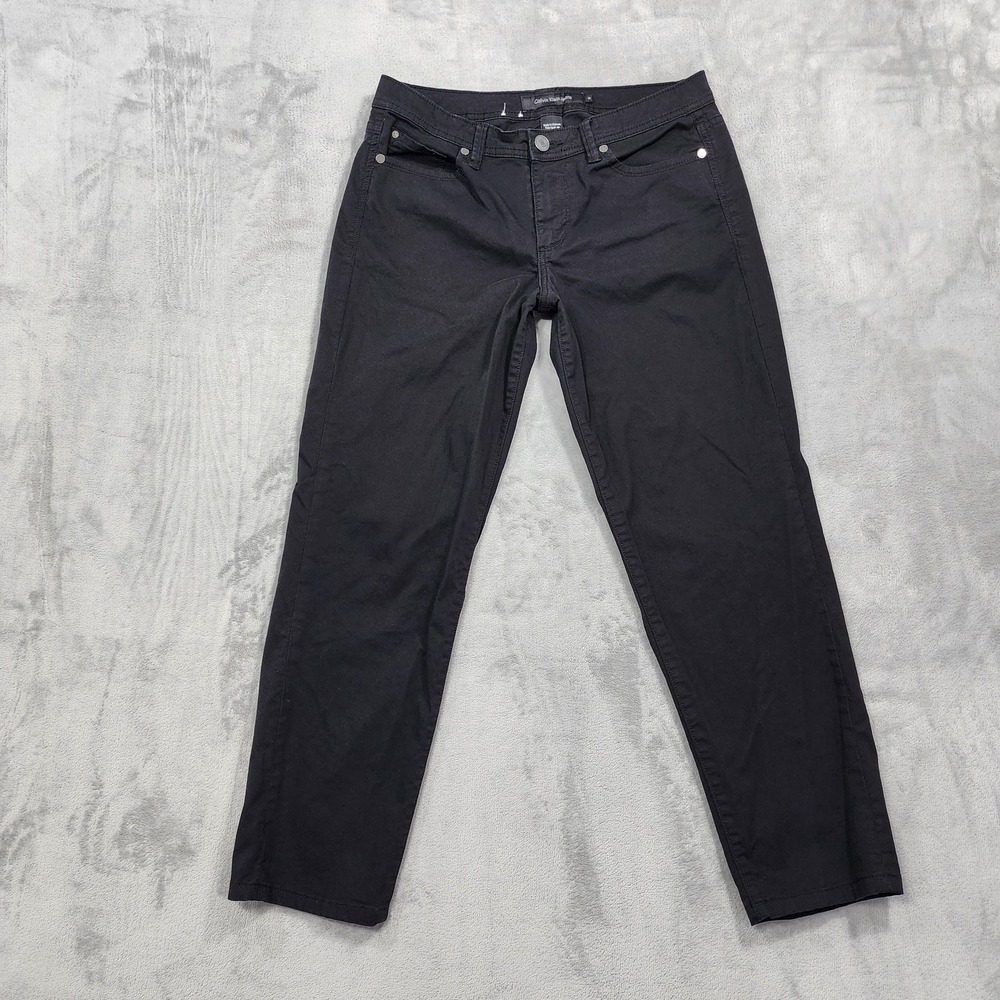 Calvin Klein Jeans Jeans Womens 10 Black Mid Rise Skinny Crop Stretch Denim